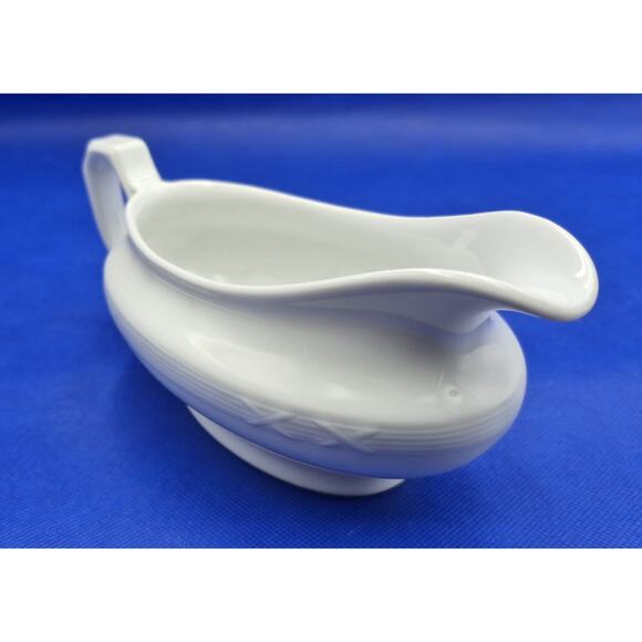 Elegant Vintage Bauscher Germany White Porcelain Gravy Sauce Boat 8.5" - Picture 5 of 11